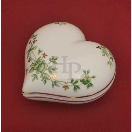 Hollóházi porcelán szívbonbonier 691, Erika (10cm) 