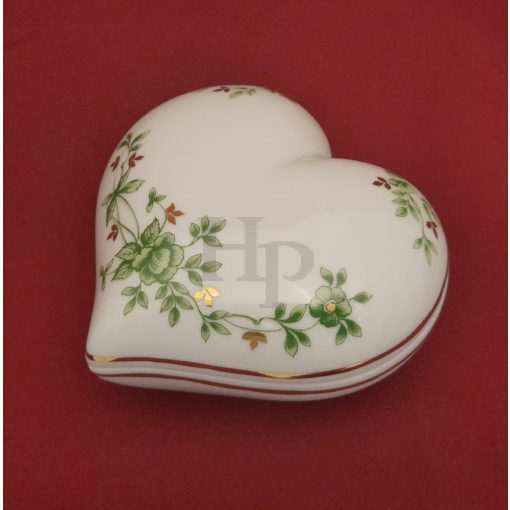 Hollóházi porcelán szívbonbonier 691, Erika (10cm) 