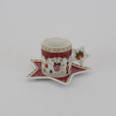   Porcelán csésze + alj 175ml, dobozban, Christmas Ornaments 1321 CHOR 