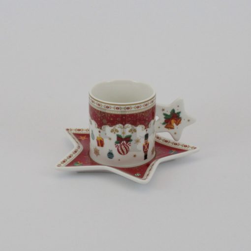Porcelán csésze + alj 175ml, dobozban, Christmas Ornaments 1321 CHOR 