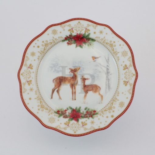 Porcelán desszerttányér 20cm, Christmas Melody 1052CMEL