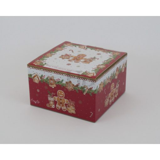 Porcelán bögre 350ml porcelán kanállal, parafa poháralátéttel, dobozban, Fancy Gingerbread, Mézeskalács figura 1045FANG