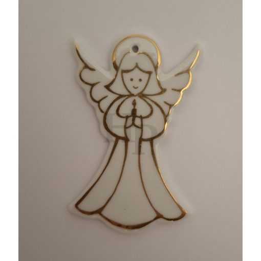 9518 Karácsonyfa dísz arany csík angyal