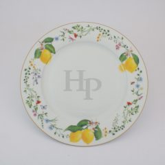 Porcelán lapostányér 26,5cm, Fleurs et Citrons