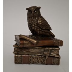Könyveken ülő fülesbagoly 11x9cm  WU75509A4